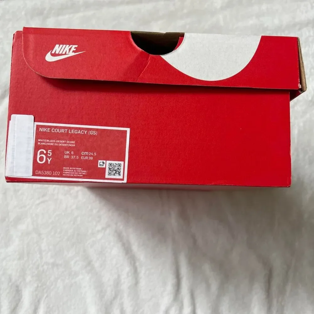 Nike Court Legacy White Black Desert Ochre Women’s 8 Brand New 6.5 youth